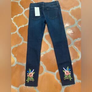 NWT Gucci embroidered flower skinny jeans sz 25